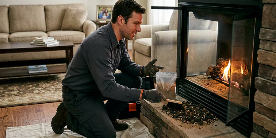Sand and Embers for Gas Fireplace Upper Darby